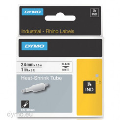 Dymo 1805443 ID1 24mm HEAT SHRINK black-white 1,5m